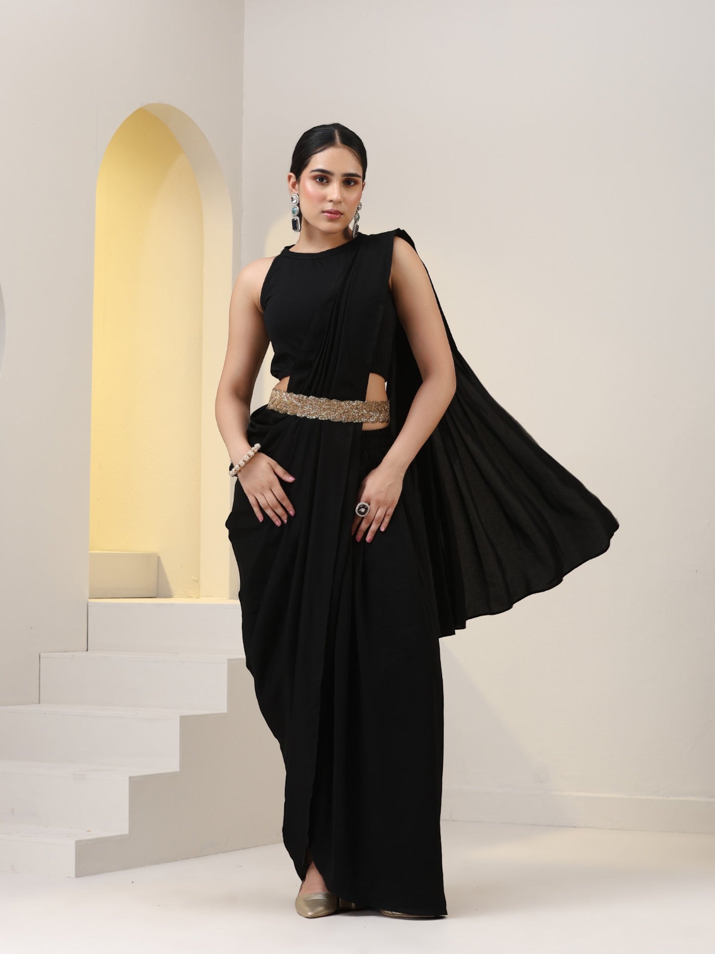 Dhiyona ST Golden Embellished Braided Belt