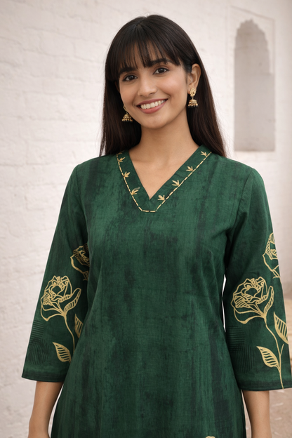 Swades moss cotton Kurta pant set