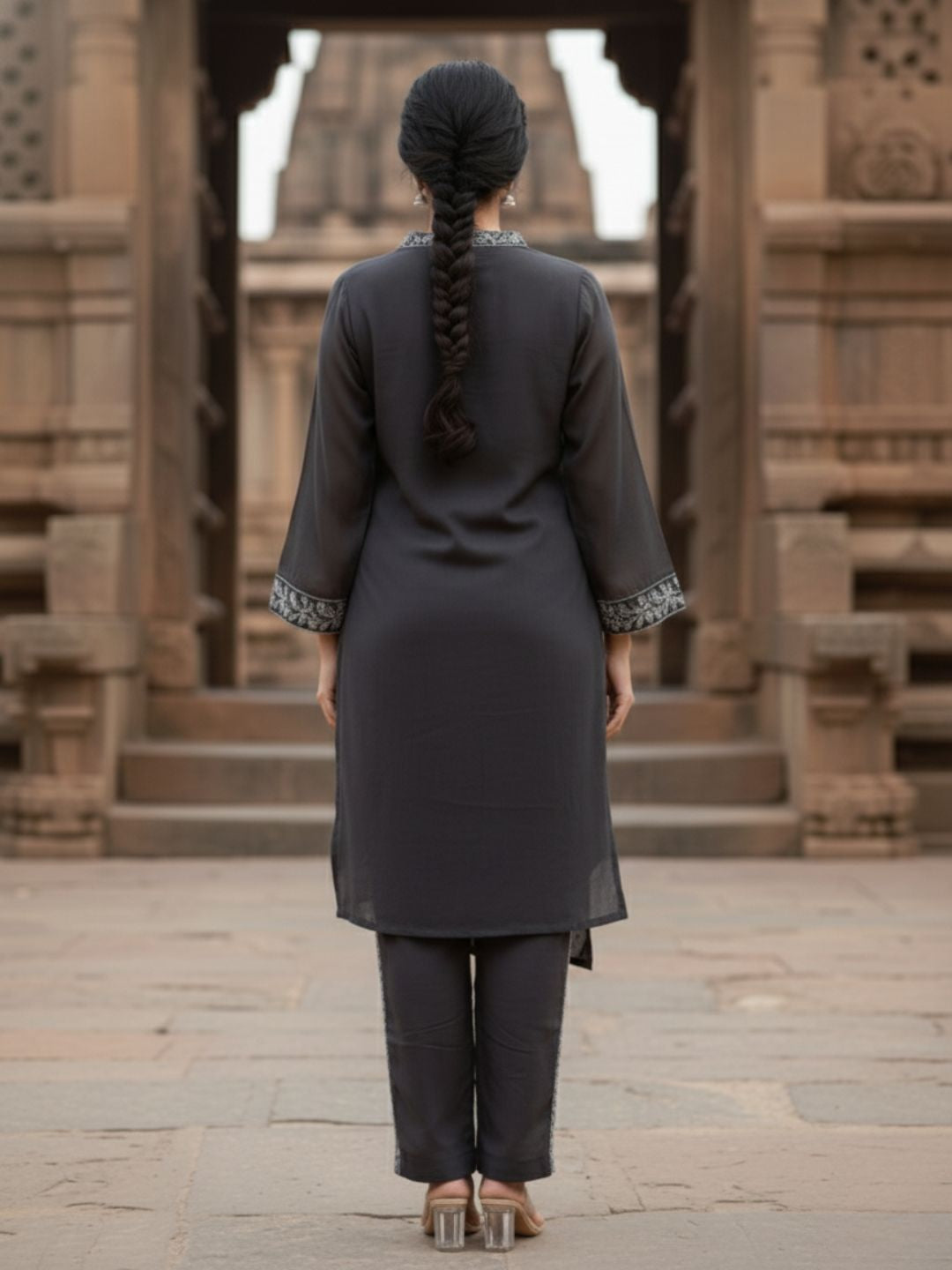 Kimaya jade full work fusion wear kurta pant set