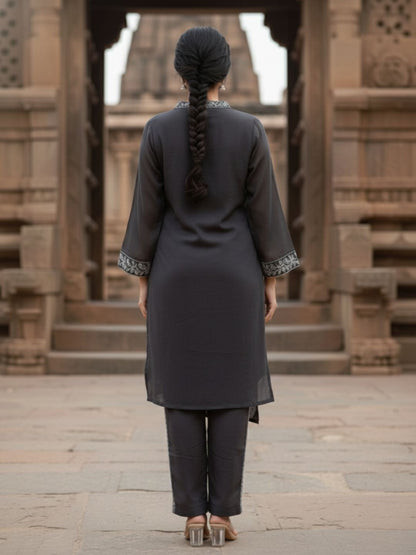 Kimaya jade full work fusion wear kurta pant set