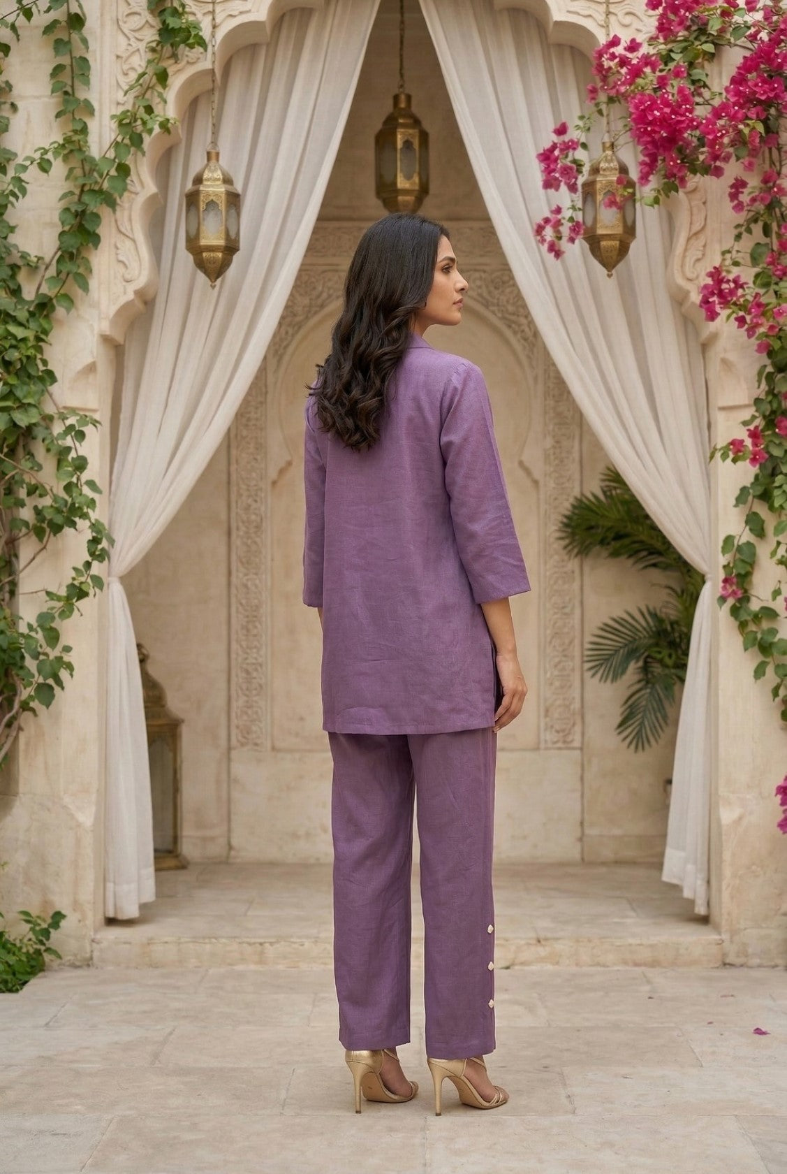 Sargi amethyst embroidery cotton co-ord set