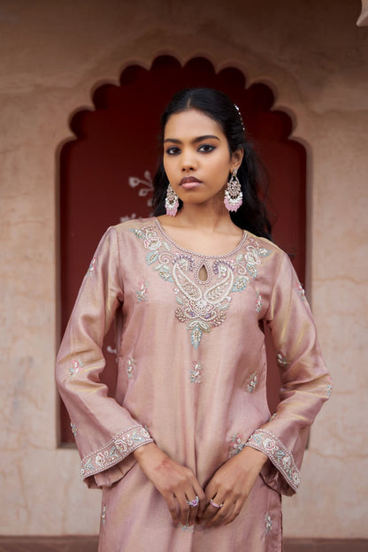 Mihika puce full work suit set
