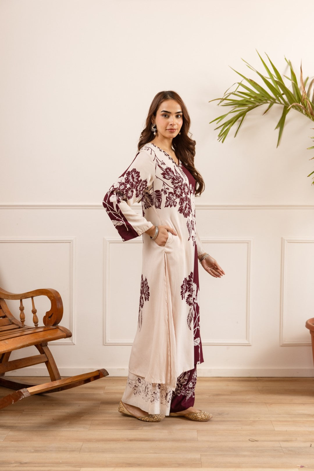 Karen mahagony printed cotton kurta pant set