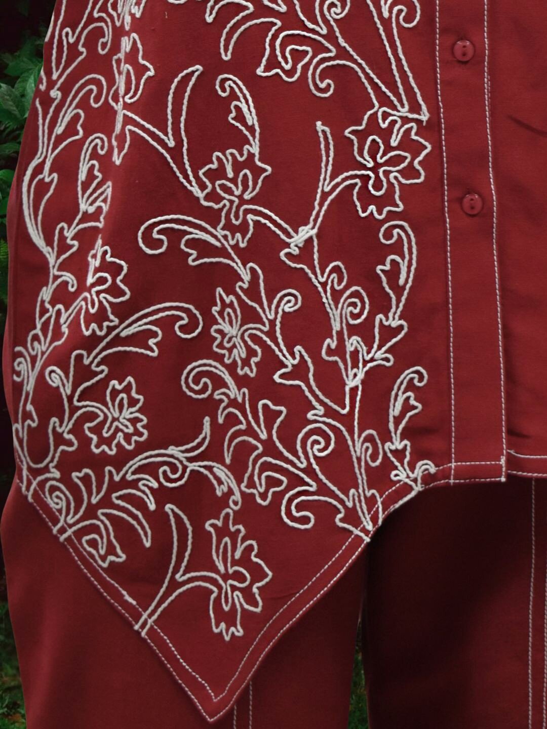 Ivanka brick cotton embroidery co-ord set