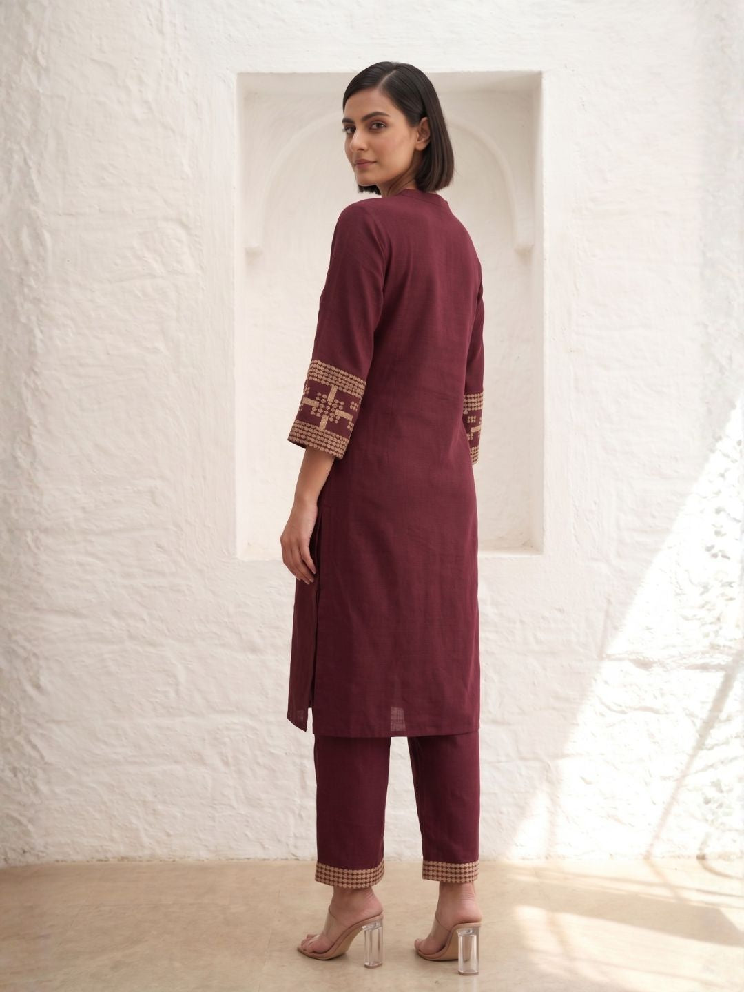 Tina Choco Embroidered Co-ord Set