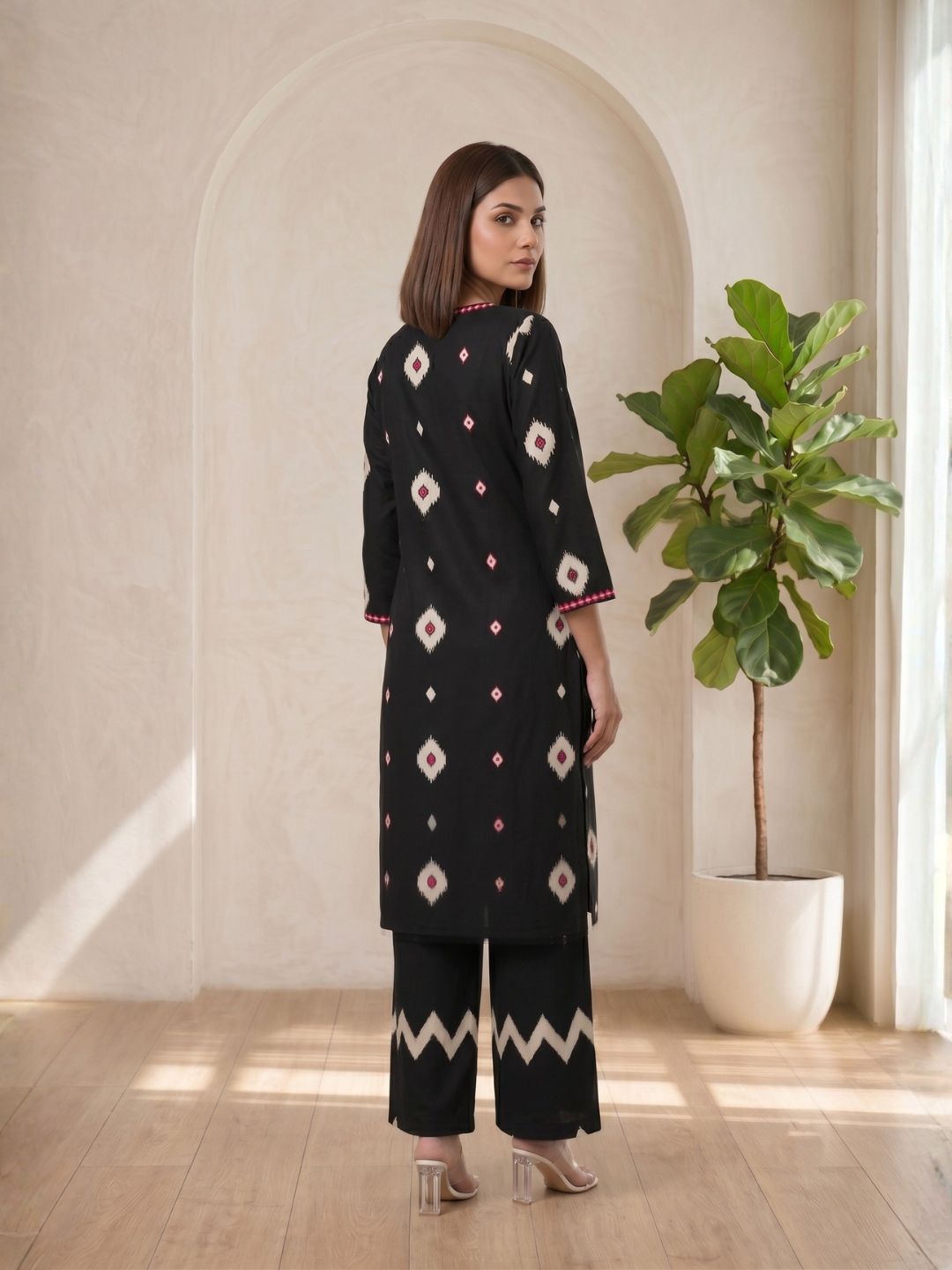 ARANYA ONYX IKAT PRINT COTTON SUIT SET