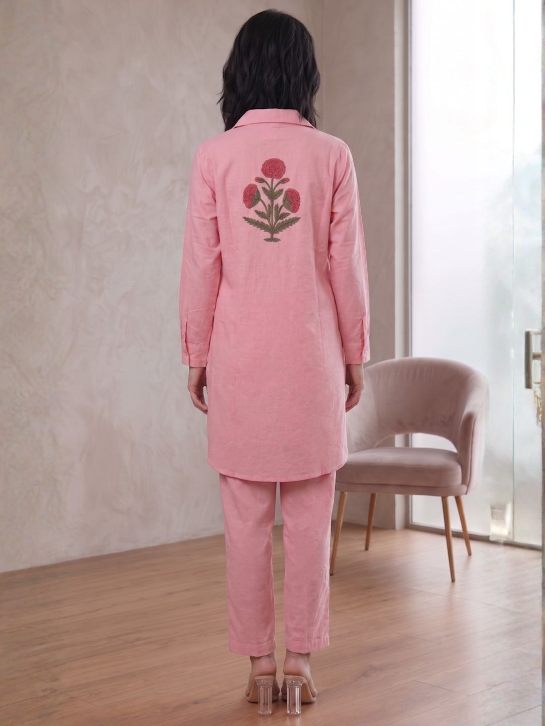 Sarvo softpink cotton co-ord set