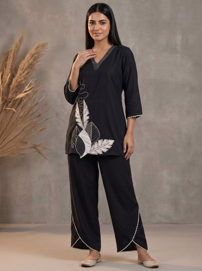 Prisha jet embroidery co-ord set