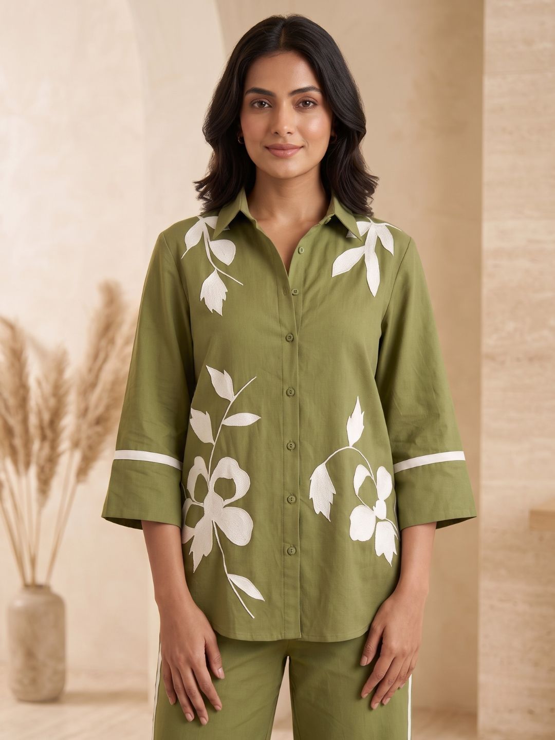 Ridhika moss applique cotton co-ord set