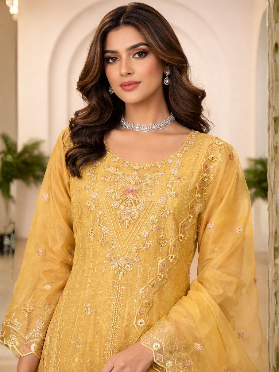 Mayuri Turmeric Full Work Suit Set