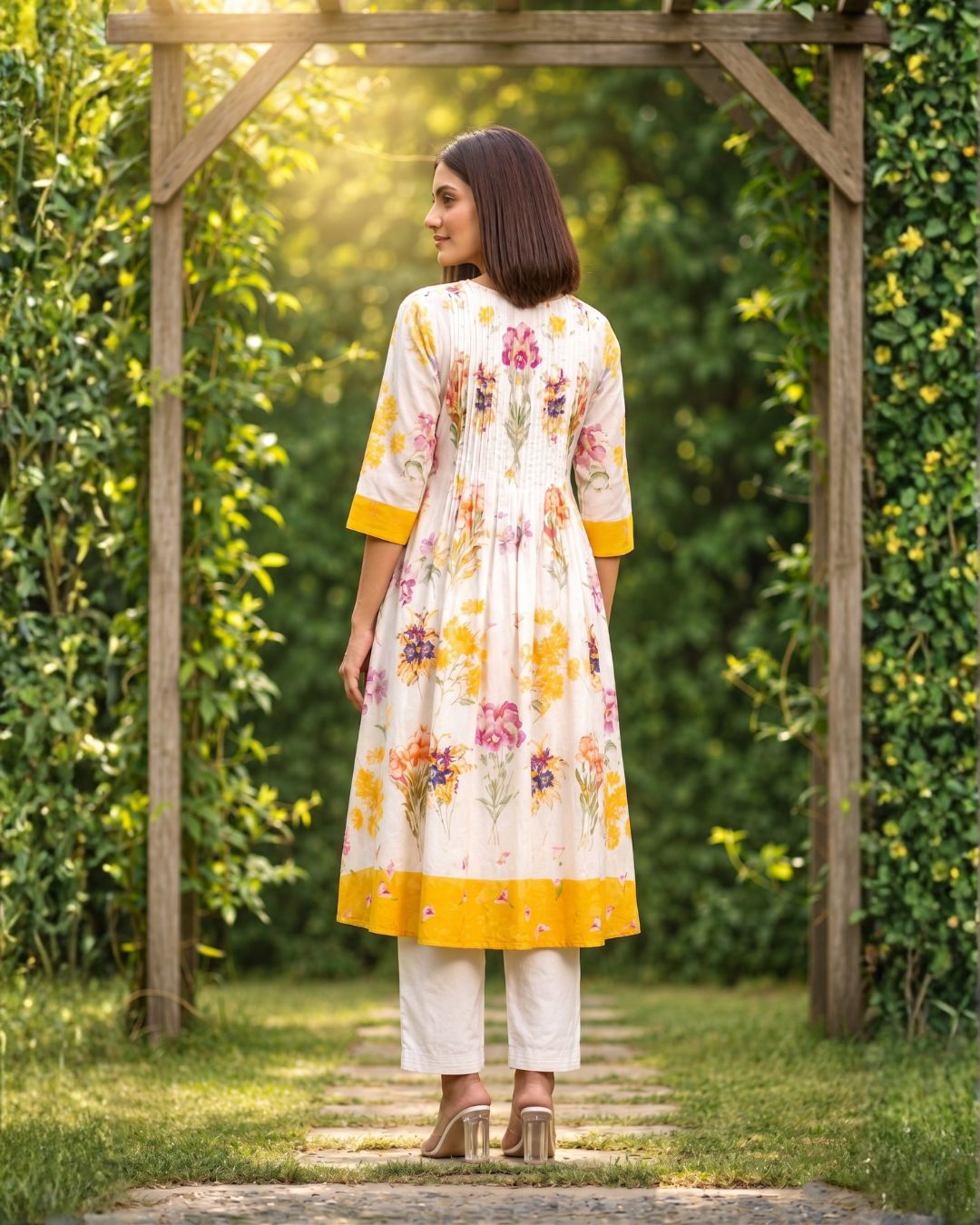 Hemal Amber Floral Cotton Kurta Pant Set
