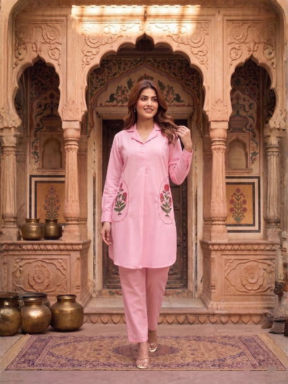 Sarvo softpink cotton co-ord set