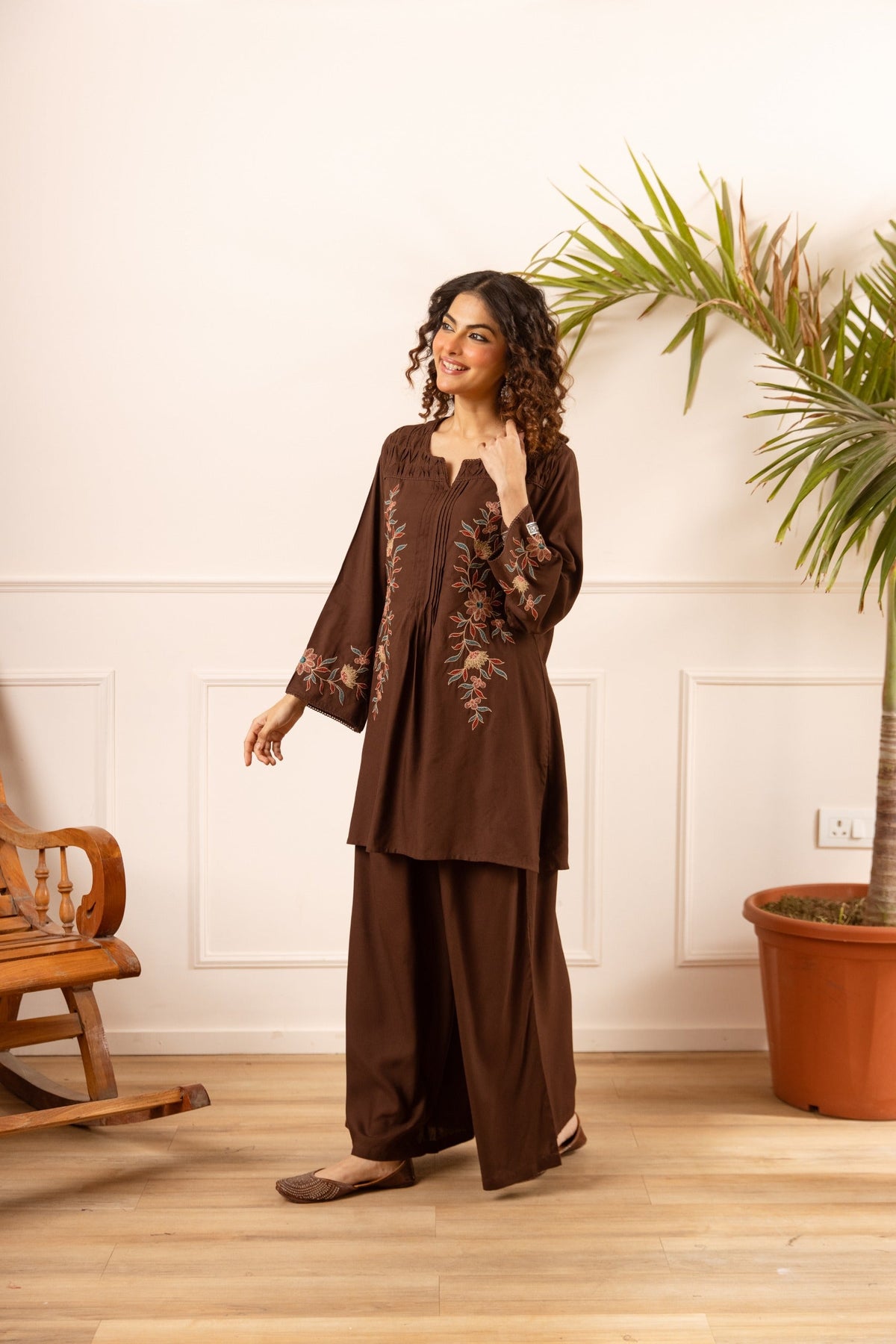 Karen fali embroidery cotton co-ord set