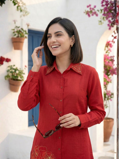 Divya Scarlet Work Co-ord Set