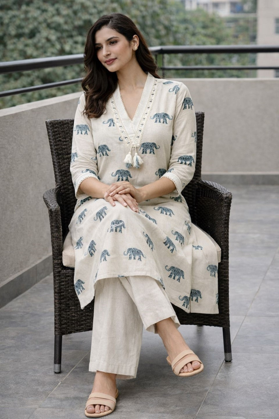 Surbhi eleph cotton kurta pant set