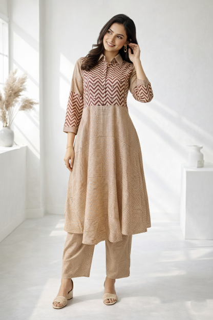 Surbhi Terra Printed Cotton Kurta Pant Set