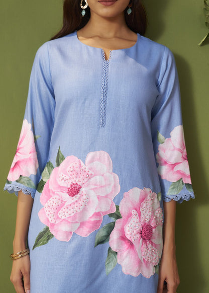 Itrh cadet printed cotton linen suit set