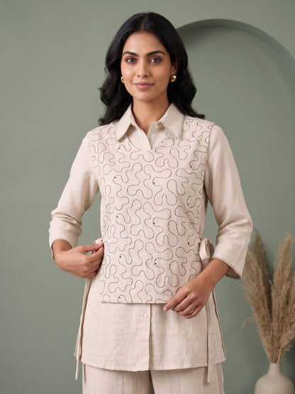 Ridhika Ivory embroidery cotton co-ord set