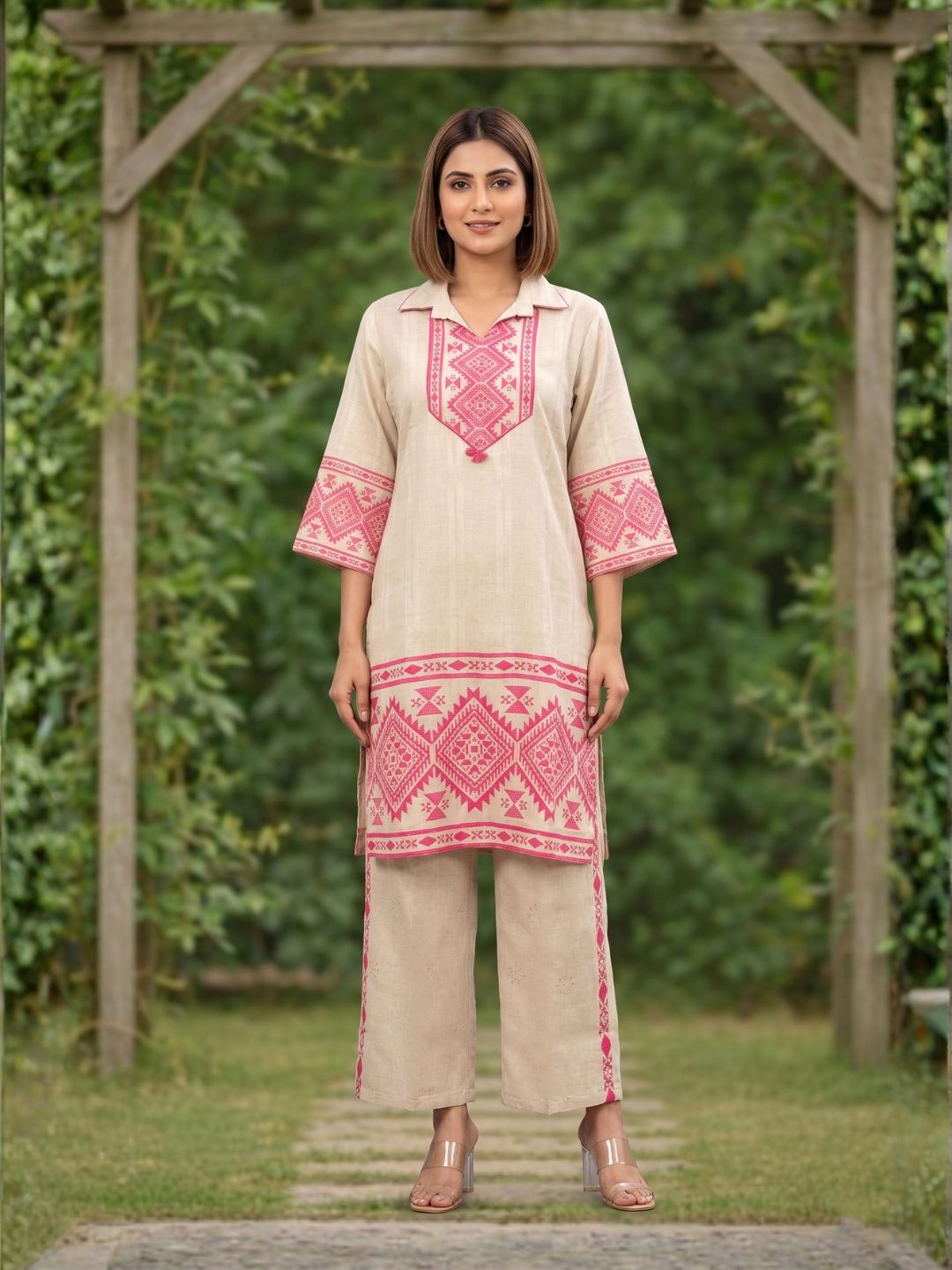 Viyona wisper cotton printed co-ord set