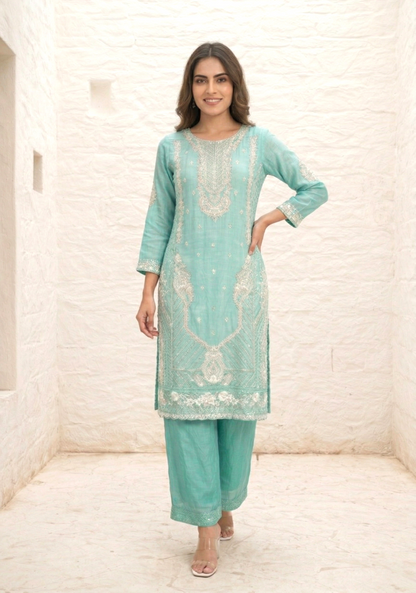 Mayuri Minty Full Work Suit Set