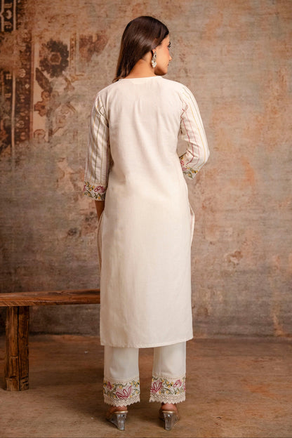 Viyona Flora Embroidered Kurta Pant Set