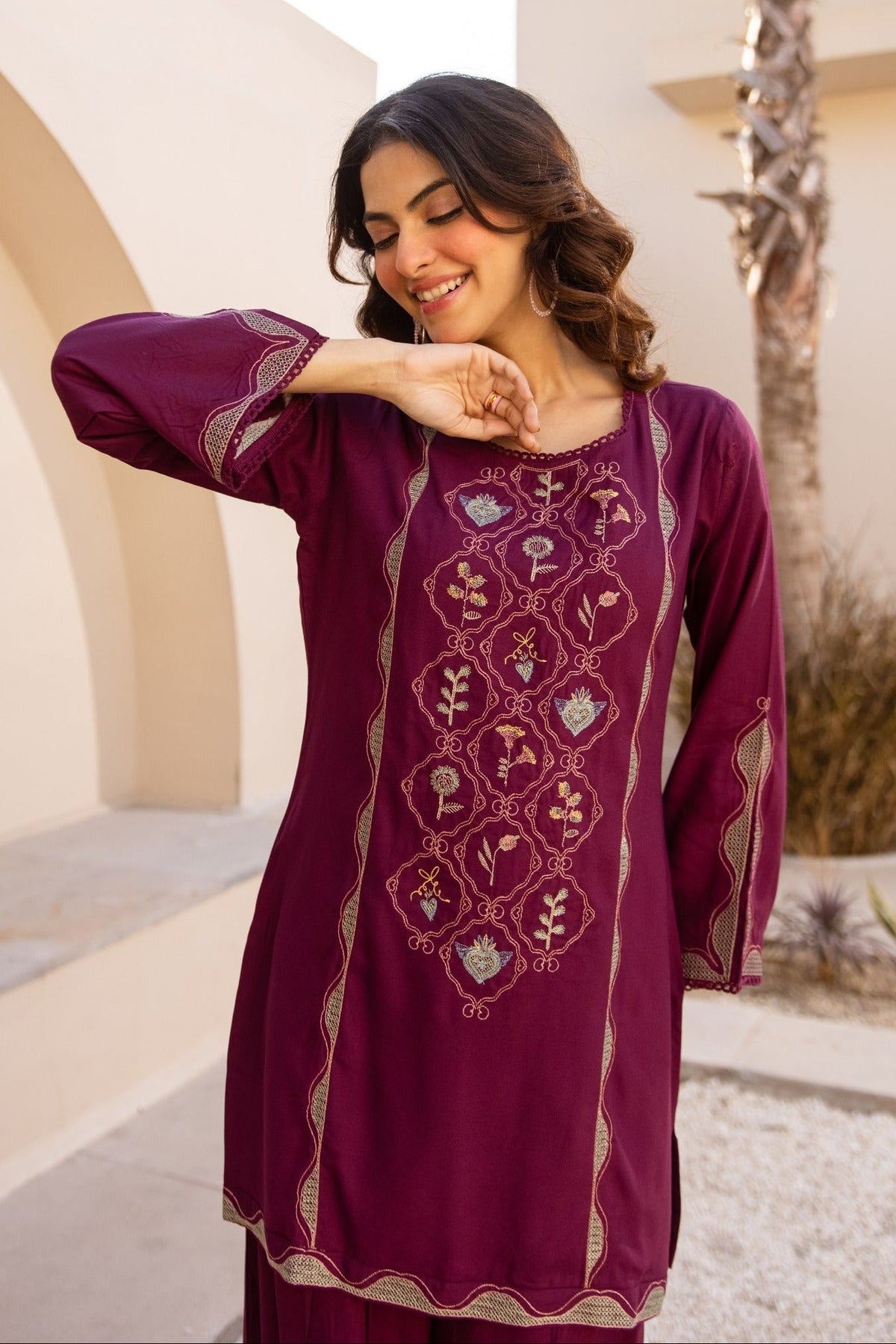 Karen zantium embroidery co-ord set