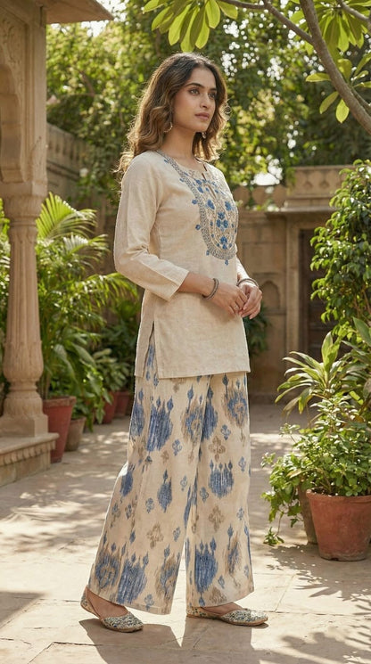 Tuscan cobalt cotton co-ord set