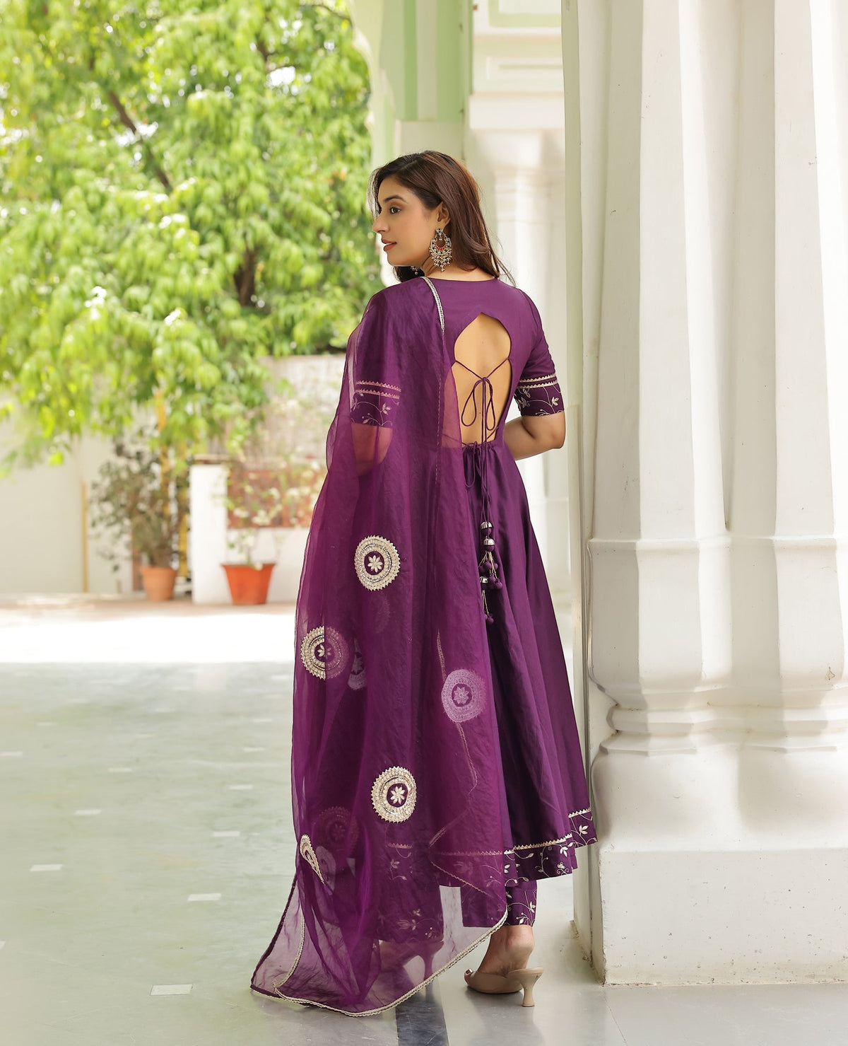 Pattika Purple Cotton Suit Set