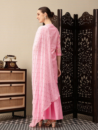 Dhiyona HOP Indie-Floral Foil Printed Jashn Kurta with Sharara & Dupatta