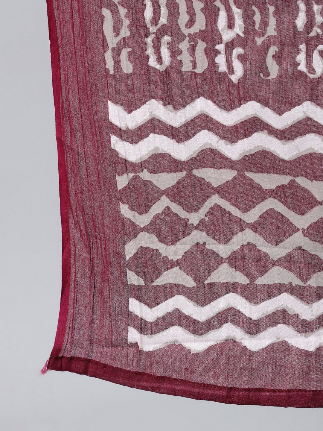 Dhiyona IS Women's Women Maroon Ethnic Motifs Thread Work Pure Cotton Kurta with Trousers & With Dupatta