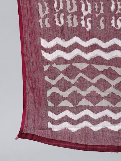 Dhiyona IS Women's Women Maroon Ethnic Motifs Thread Work Pure Cotton Kurta with Trousers & With Dupatta
