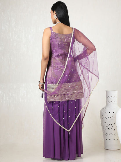 Dhiyona SO Women's Women Embroidered Regular Sequinned Kurta with Palazzos & With Dupatta