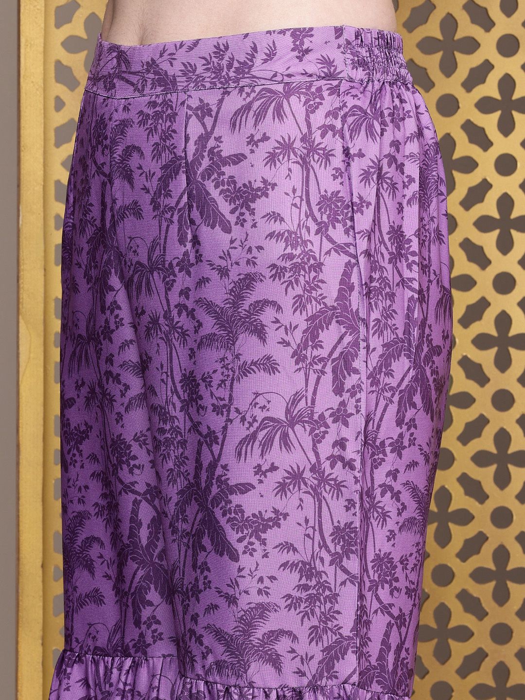 Dhiyona HOP Floral Printed Regular Sequinned Jashn Kurta with Sharara & Dupatta