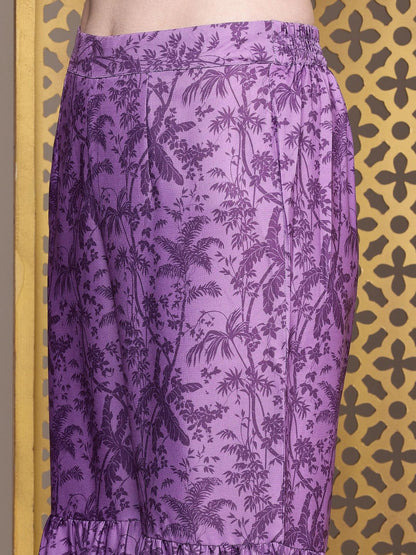 Dhiyona HOP Floral Printed Regular Sequinned Jashn Kurta with Sharara & Dupatta