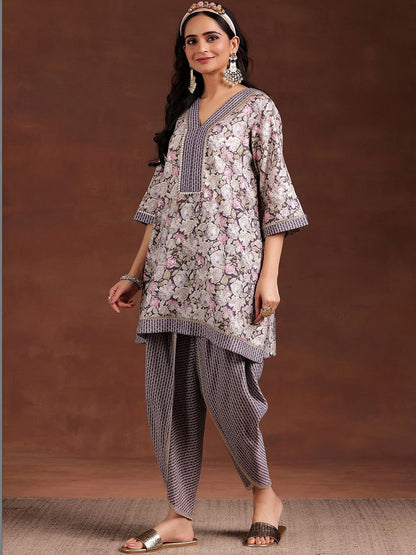 Women Floral Printed Regular Kurti with Dhoti Pants