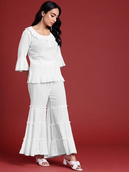 Dhiyona AN Women Regular Sequinned Kurti with Sharara