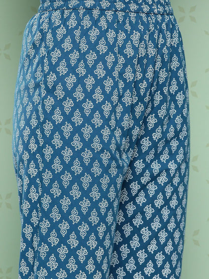 Dhiyona KL Women Ethnic Motifs Printed Empire Gotta Patti Kurta with Trousers & With Dupatta