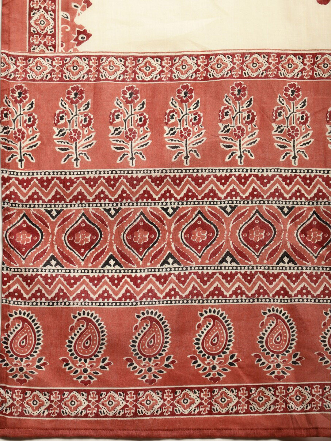 Printed & Embroidered Anarkali Kurta With Trouser & Dupatta Set