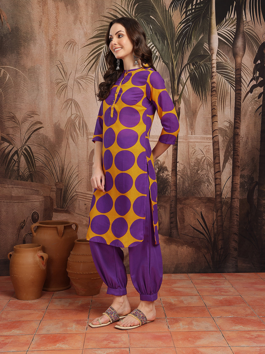 Geometric Print Kurta with Salwar
