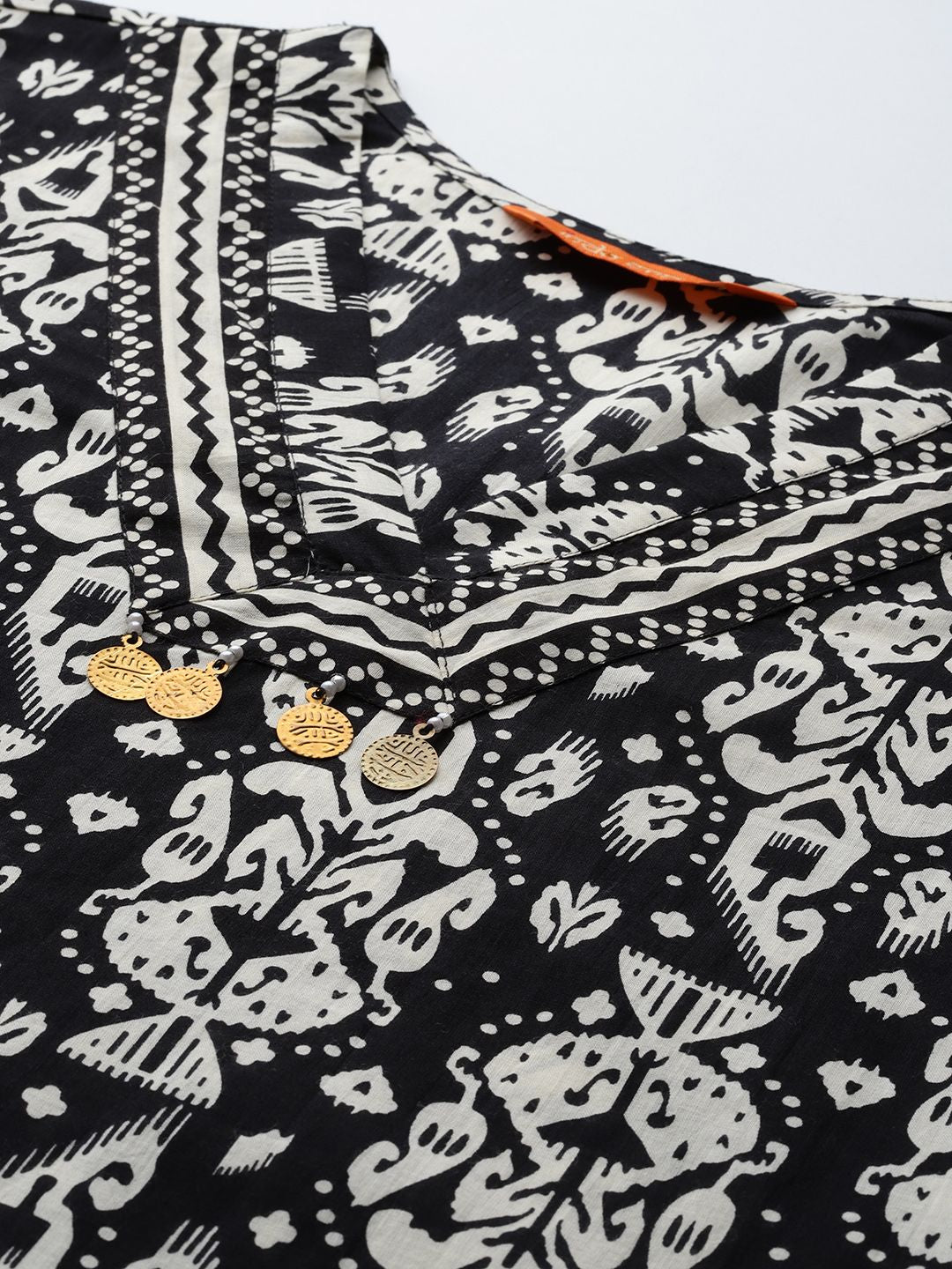 Dhiyona IE Ethnic Motifs Printed Pure Cotton Kurta with Trousers