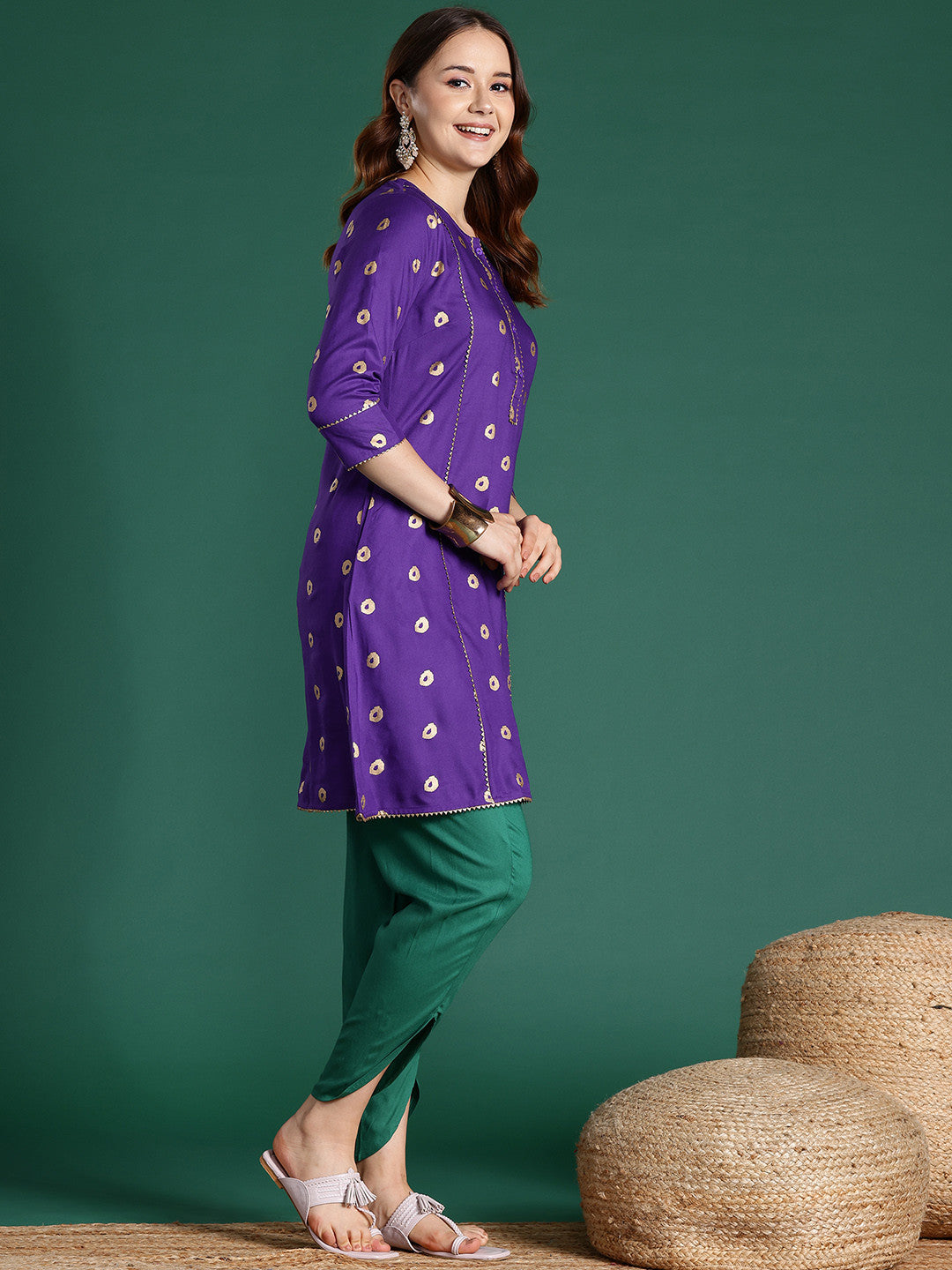 Ethnic Motifs A-Line Kurta Set