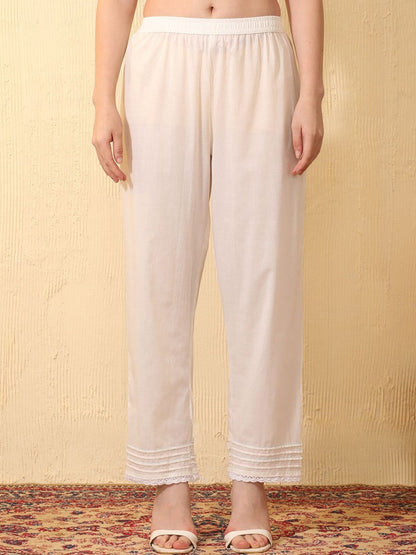 Women Floral Embroidered Regular Thread Work Pure Cotton Kurta with Trousers & With Dupatta