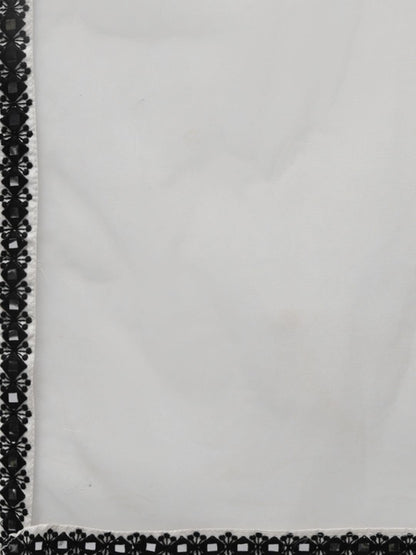 Dhiyona IE Women White Floral Yoke Design Regular Mirror Work Kurta with Palazzos & With Dupatta