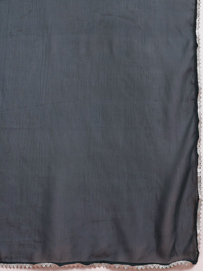 Ethnic Motifs Foil Print Gotta Patti Detail A-Line Kurta with Salwar & Dupatta