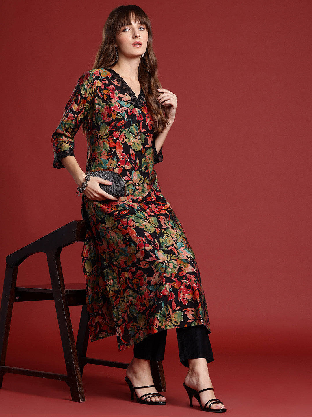 Floral Printed Kurta with Trousers