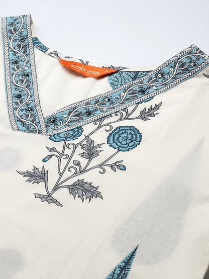 Floral Printed Regular Kurta with Trousers