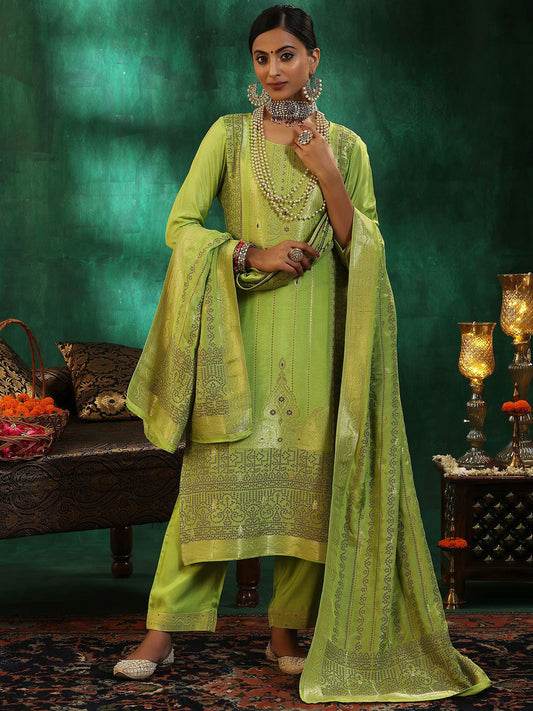 Women Ethnic Motifs Regular Kurta with Trousers & With Dupatta