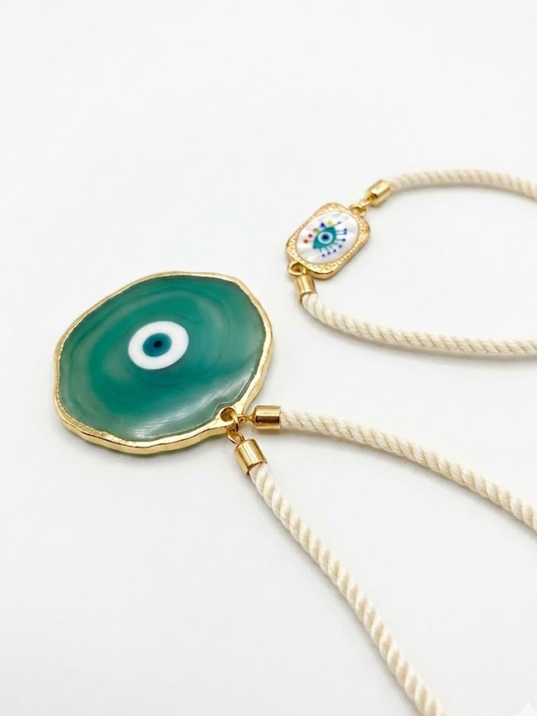 Dhiyona Set Of 2 Evil Eye Resin Design Bhaiya Bhabhi Wraparound Rakhi