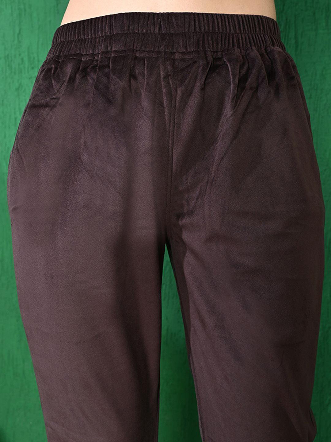 Ethnic Motifs Winter Velvet Straight Kurta & Trouser With Dupatta