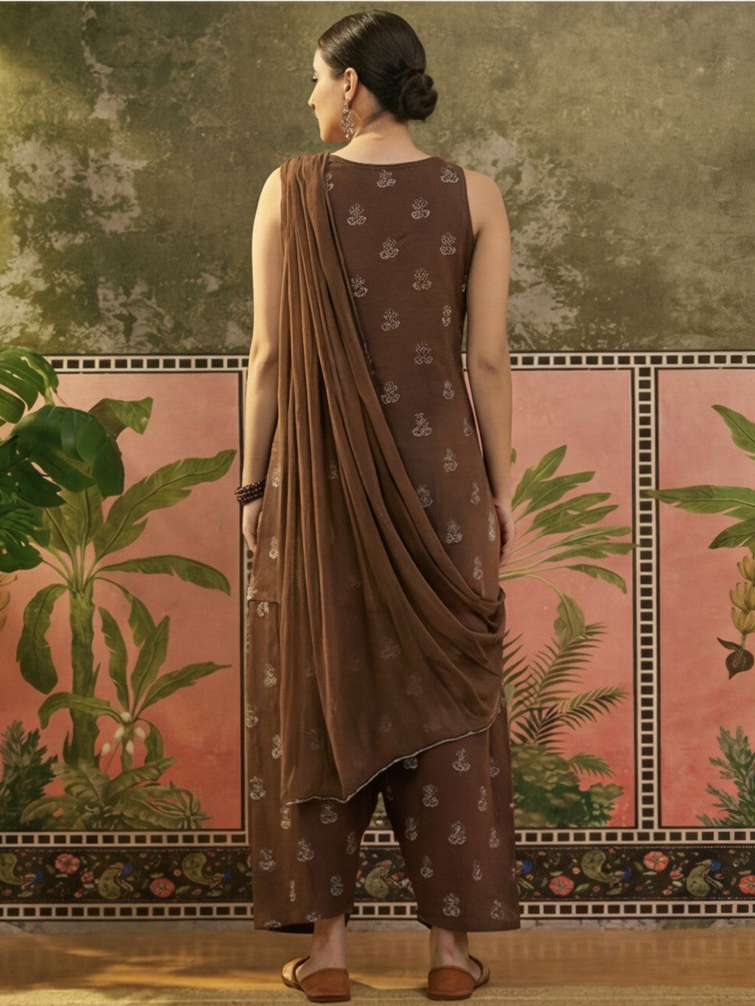 Women Cotton Printed Straight Farshi Salwar Suit Set